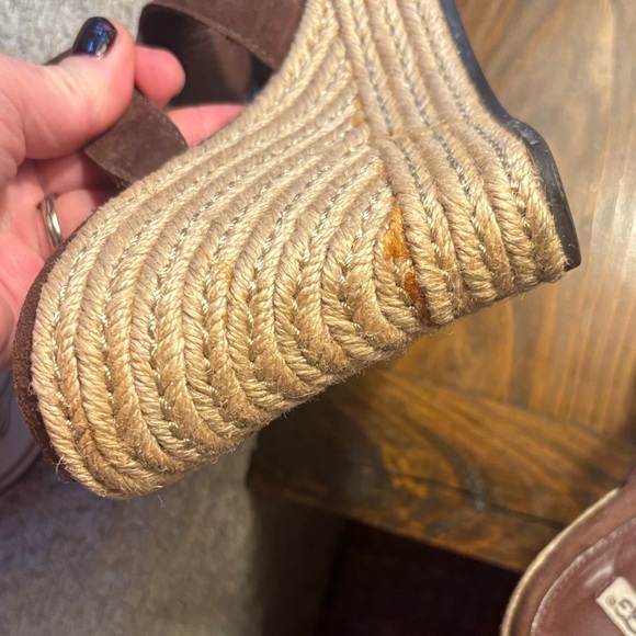 UGG Women's Chocolate Suede Wedges - Picture 13 of 16